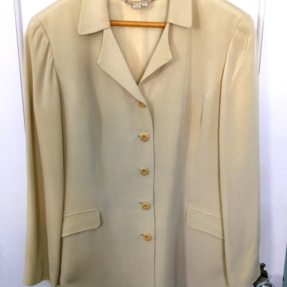 Pale yellow silk blazer